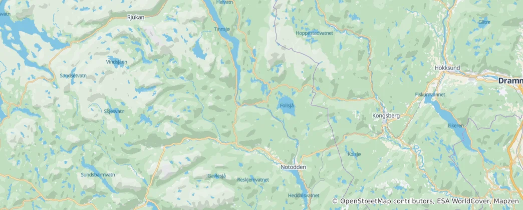 Karte von Notodden nor