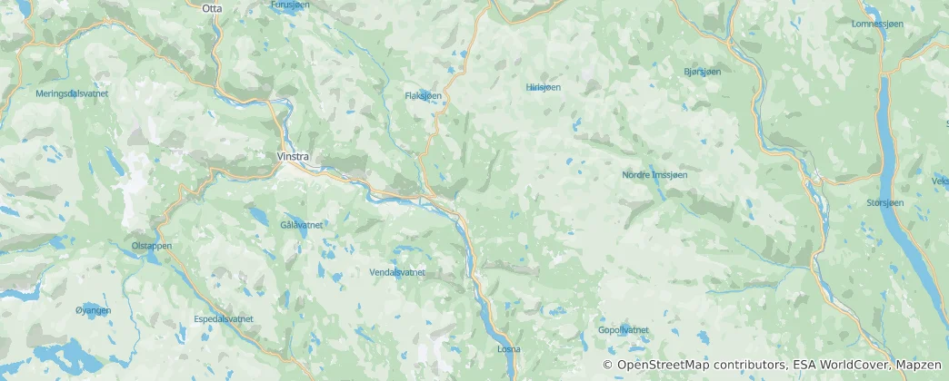 Karte von Ringebu nor