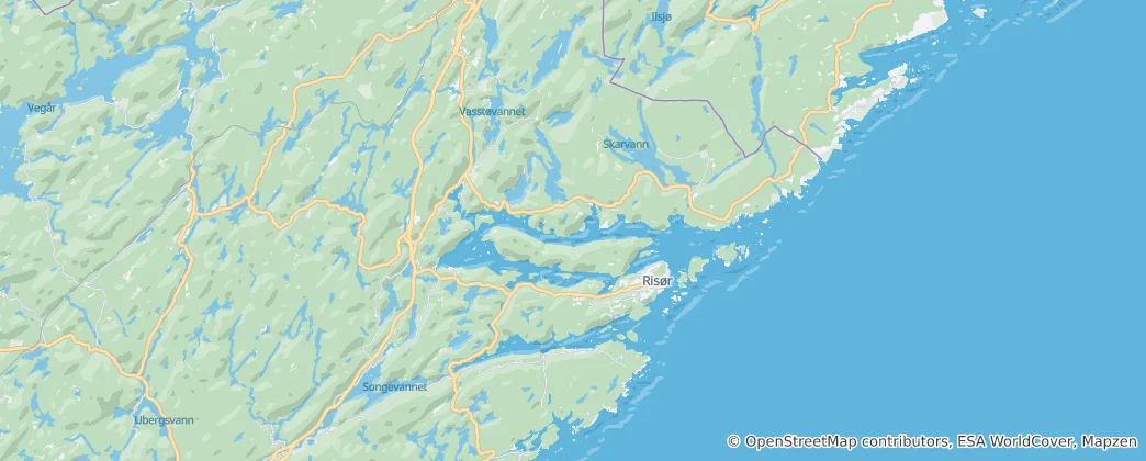 Mappa di Risør nor