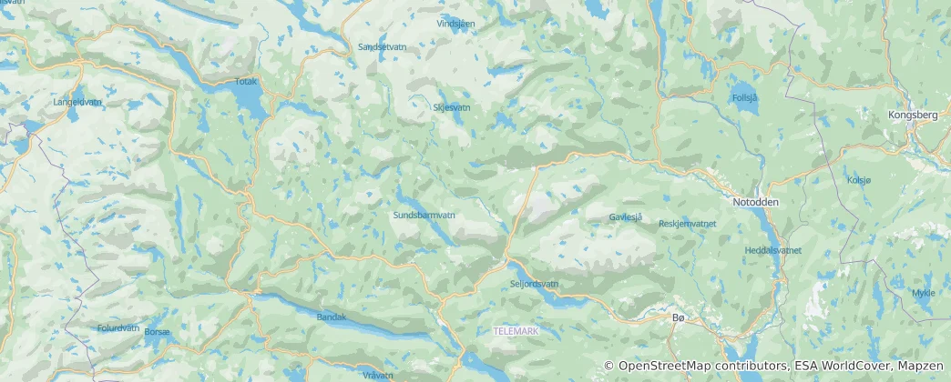 Mapa Seljord nor