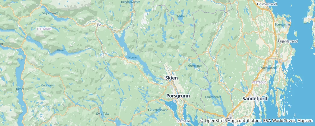 Karte von Skien nor