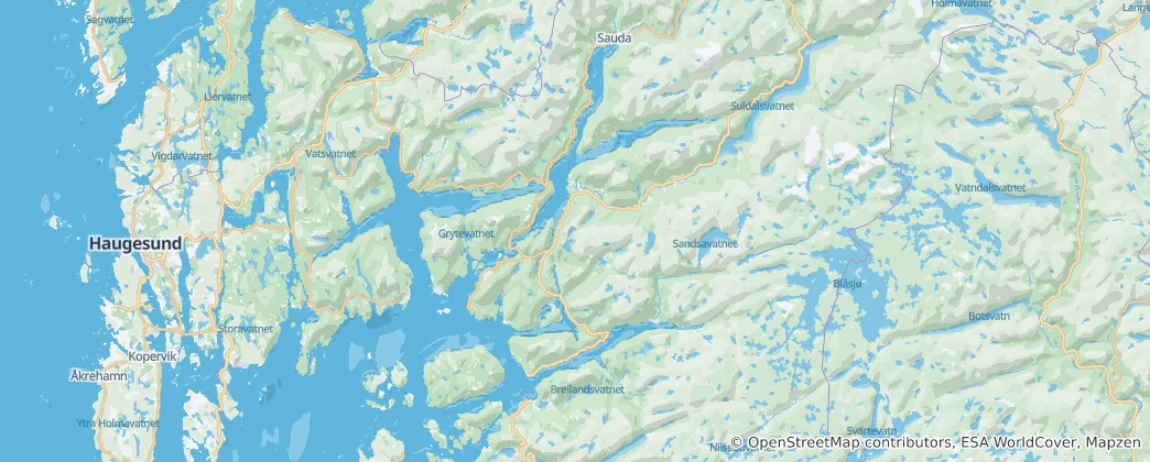 Mapa Suldal nor