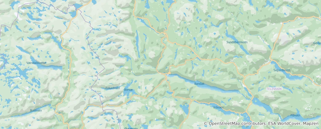 Mapa Tokke Municipality