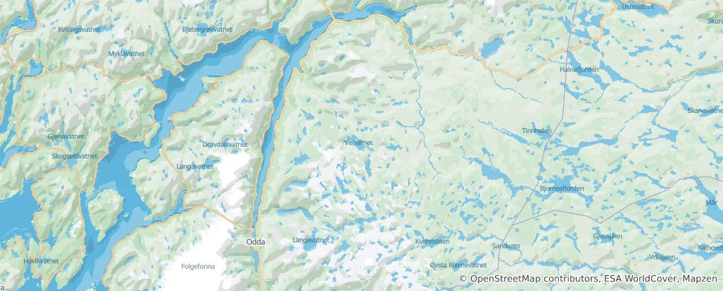Mapa Ullensvang nor