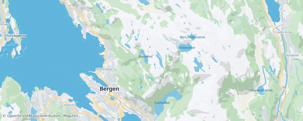 Montañas de Bergen — Mapa