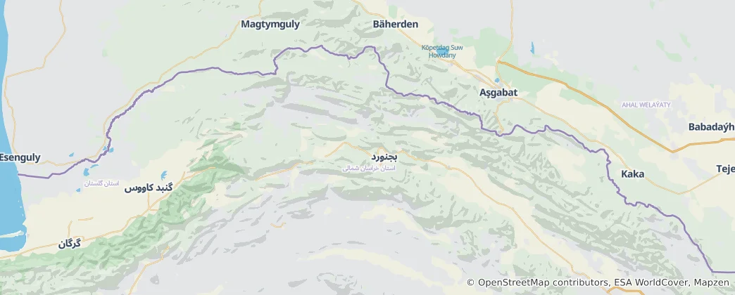 Mappa di Khorasan settentrionale