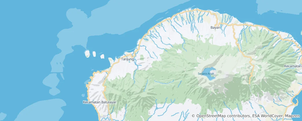 Mapa Severní Lombok