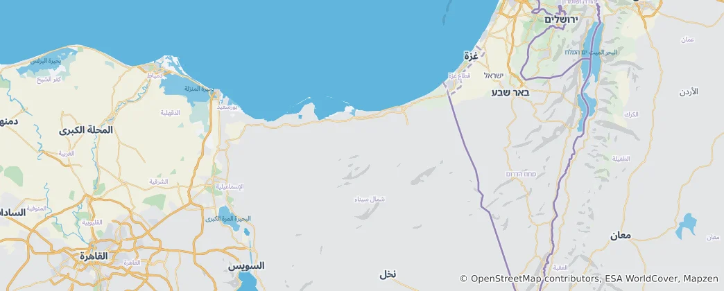 Mapa Severní Sinaj