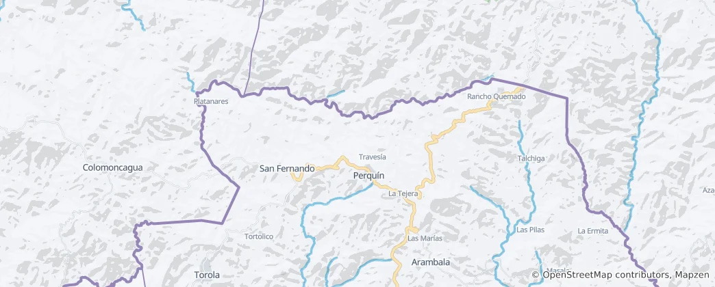 Map of Northern Morazán