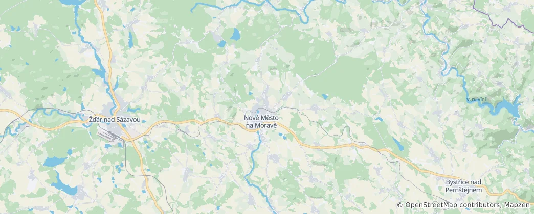 Mappa di Nové Město na Moravě