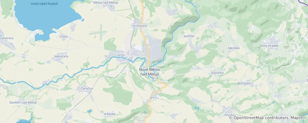 Mappa di Nové Město nad Metují