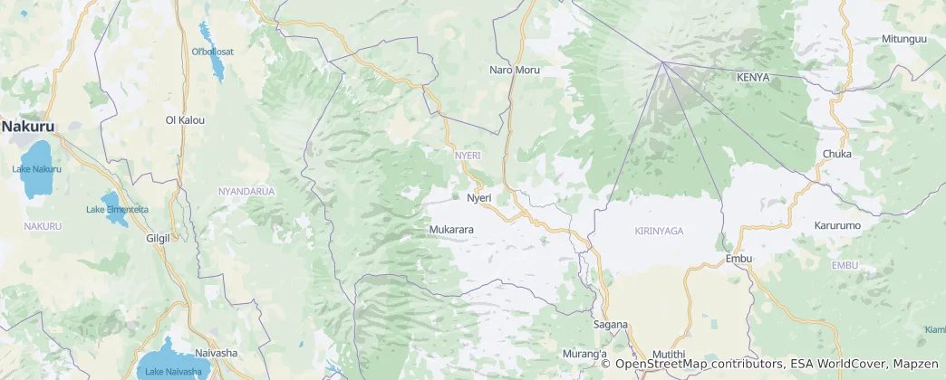 Térkép: Nyeri County