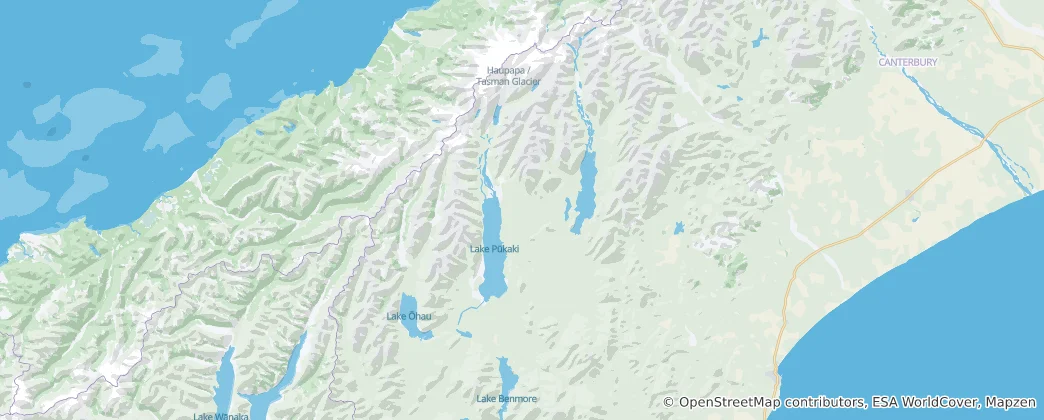 Mappa di Pukaki Ward