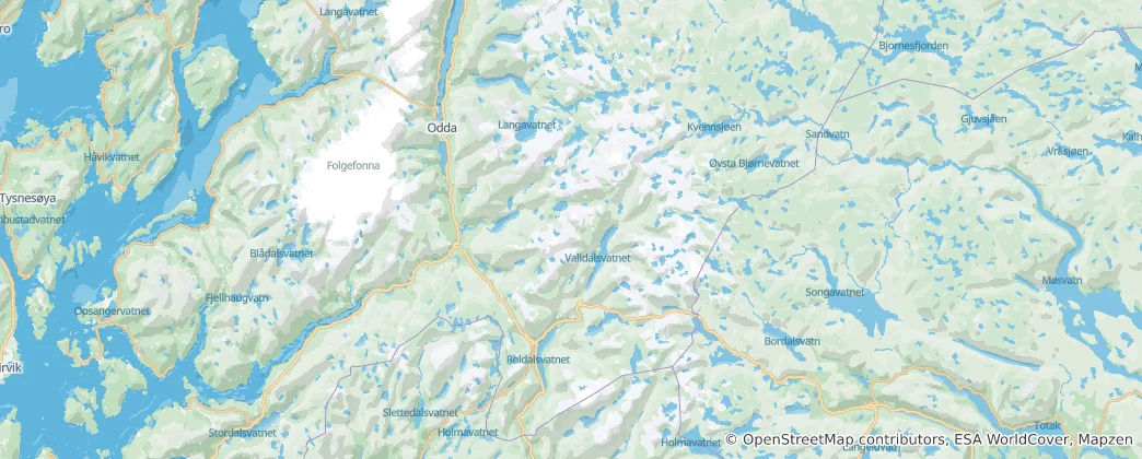 Map of Odda Municipality