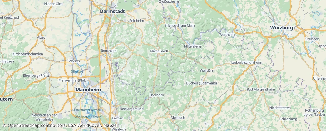 Odenwald — Kaart