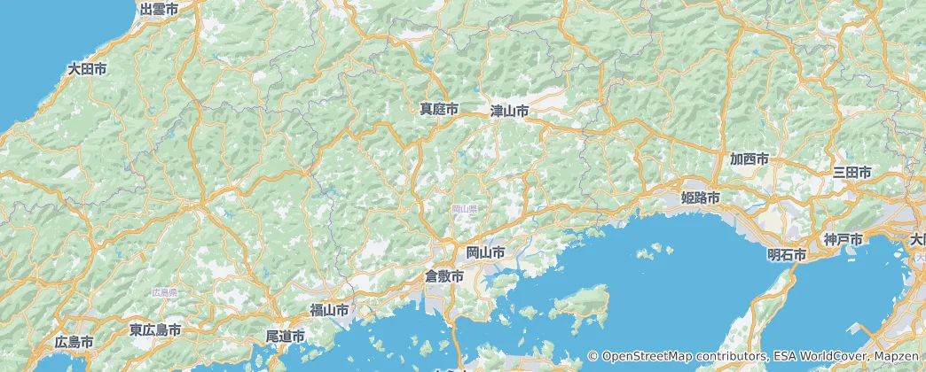 Carte de Préfecture d'Okayama