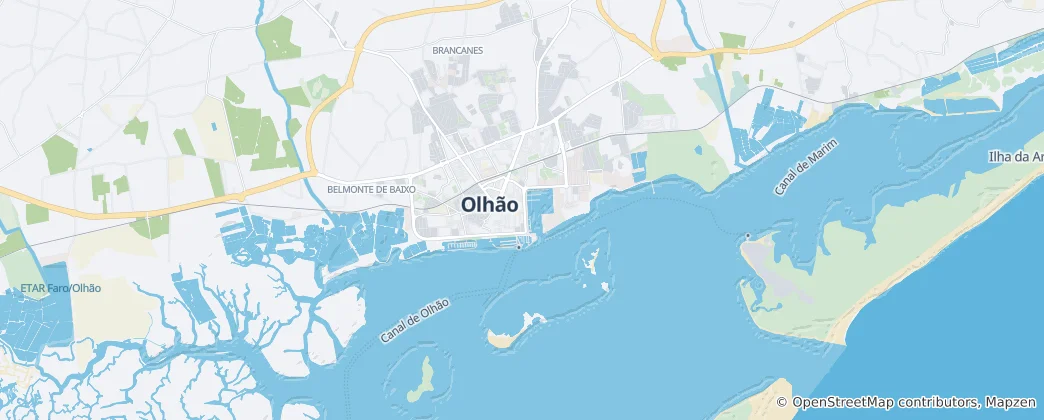 Kaart van Olhão