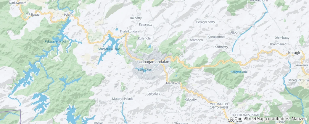 Carte de Ooty
