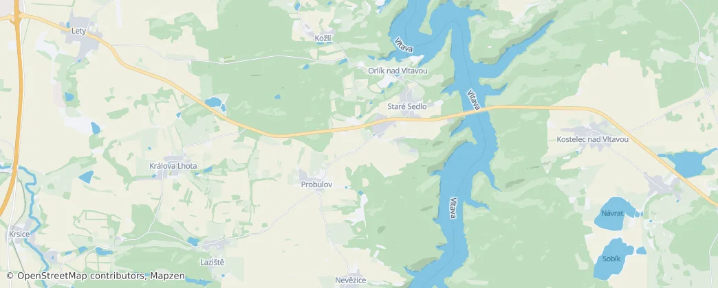 Orlík nad Vltavou — mapa