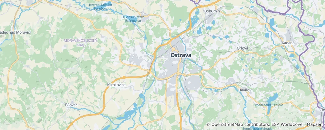 Mapa Ostrava
