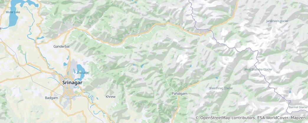 Mappa di Pahalgam