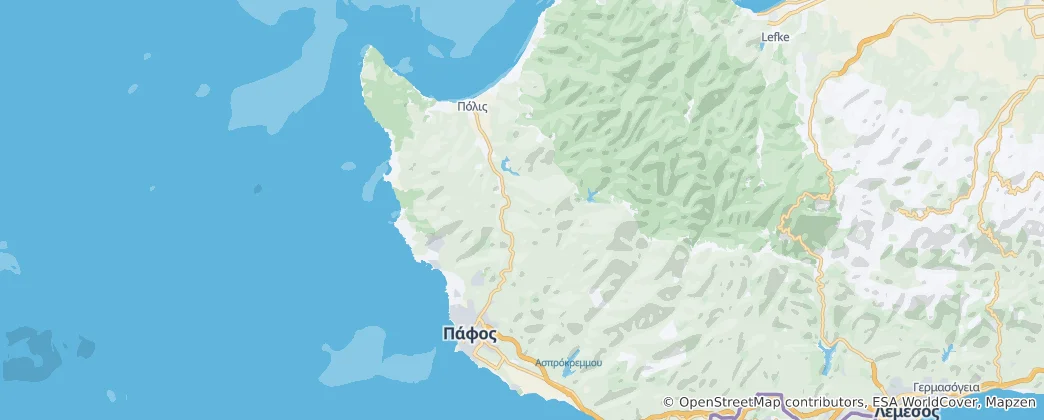 Map of Paphos District