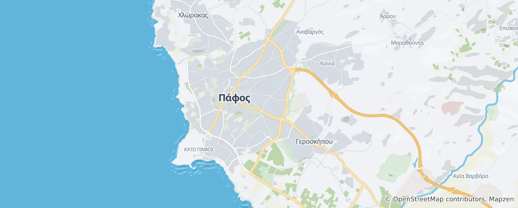 Mapa Paphos Municipality