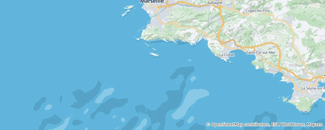 Mapa Parc national des Calanques (cœur)
