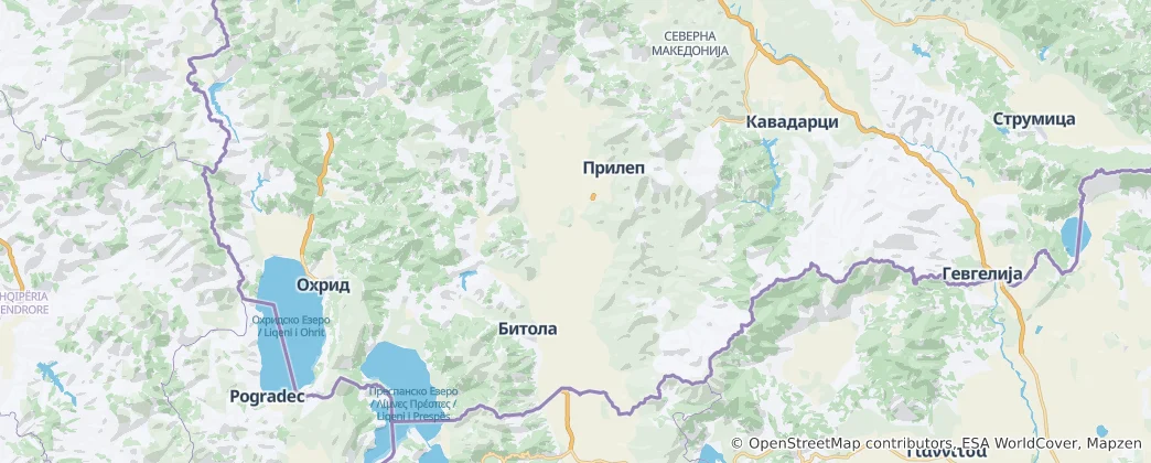 Mappa di Regione di Pelagonia