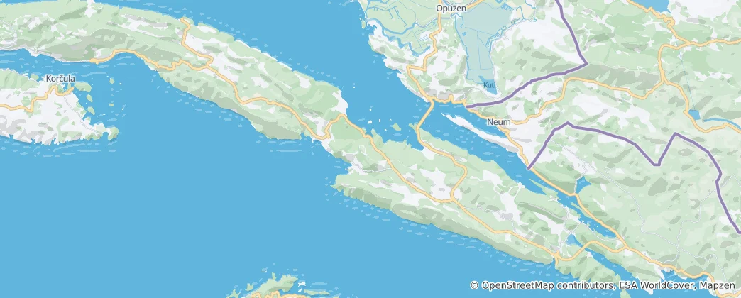 Karte von Pelješac