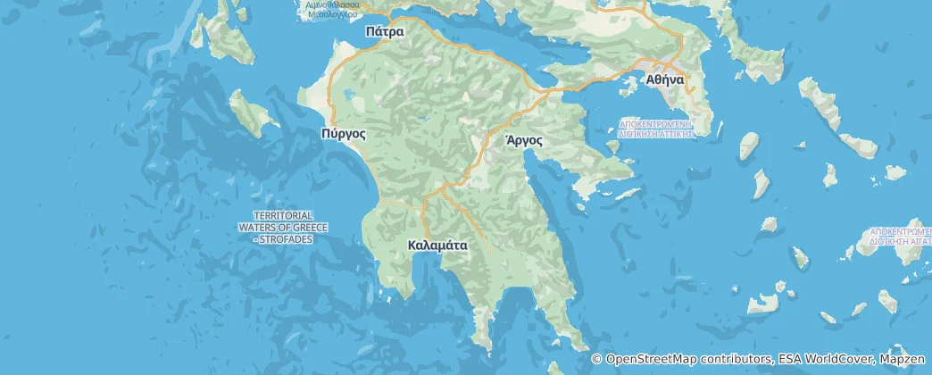 Mapa Peloponéz