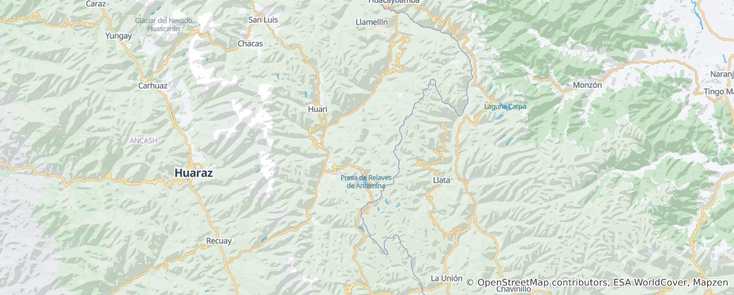 Mappa di provincia di Huari