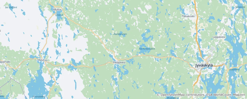 Map of Petäjävesi