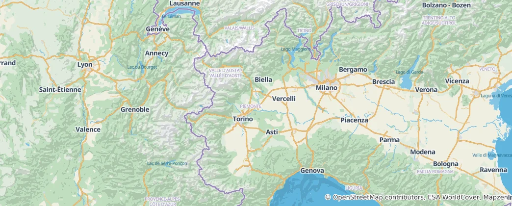 Map of Piedmont