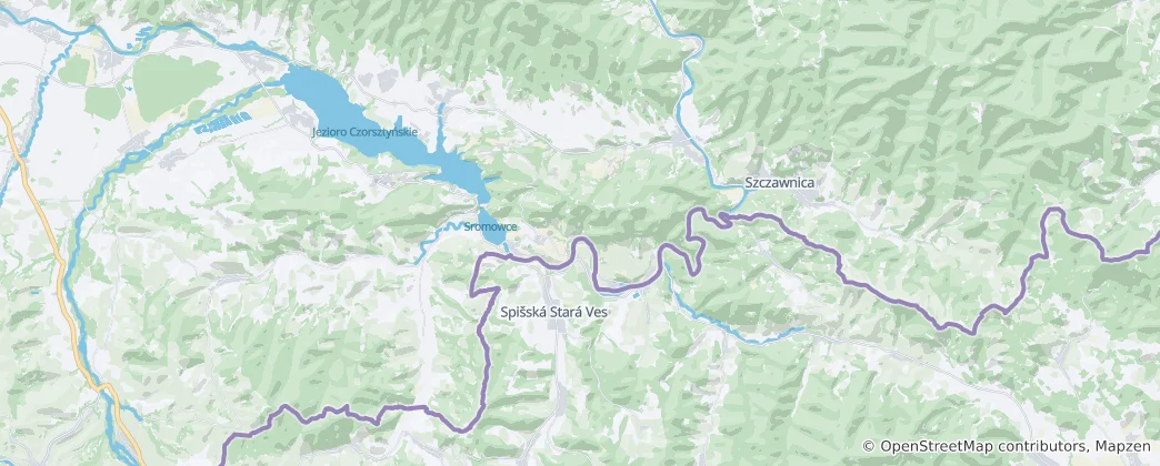 Kaart van Pieniny