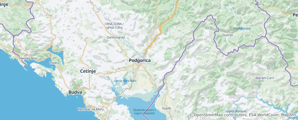 Map of Podgorica