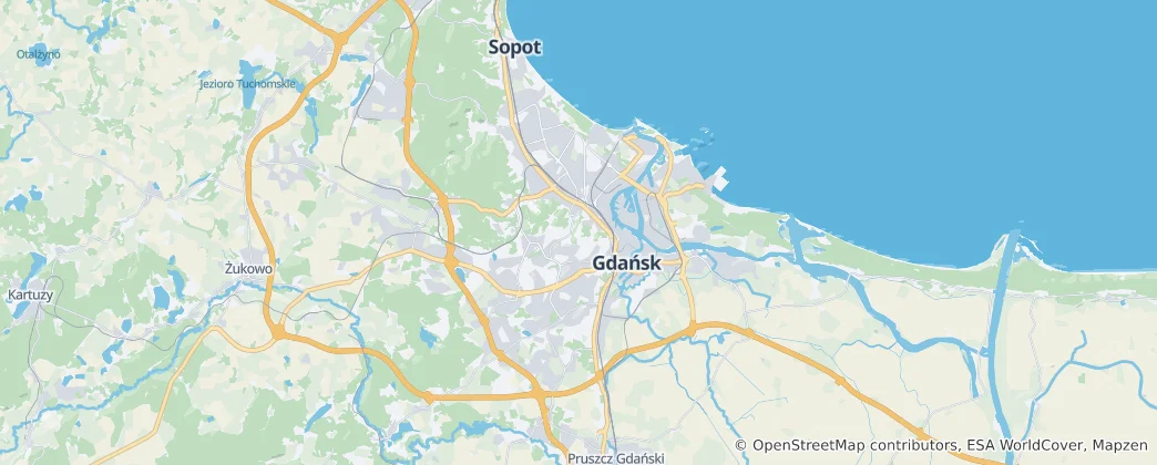 Mappa di distretto di Danzica