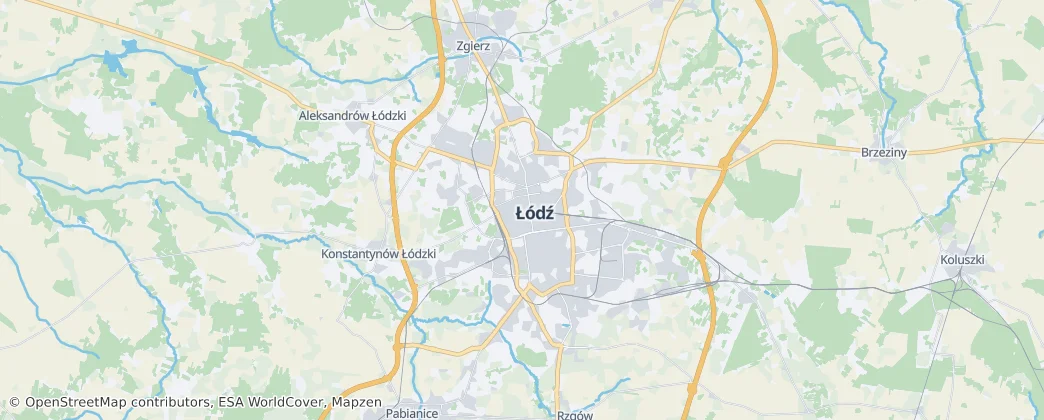 Okres Lodž východ — mapa