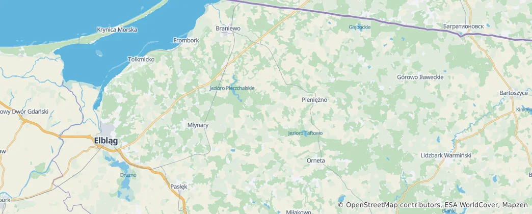 Karte von Powiat Braniewski