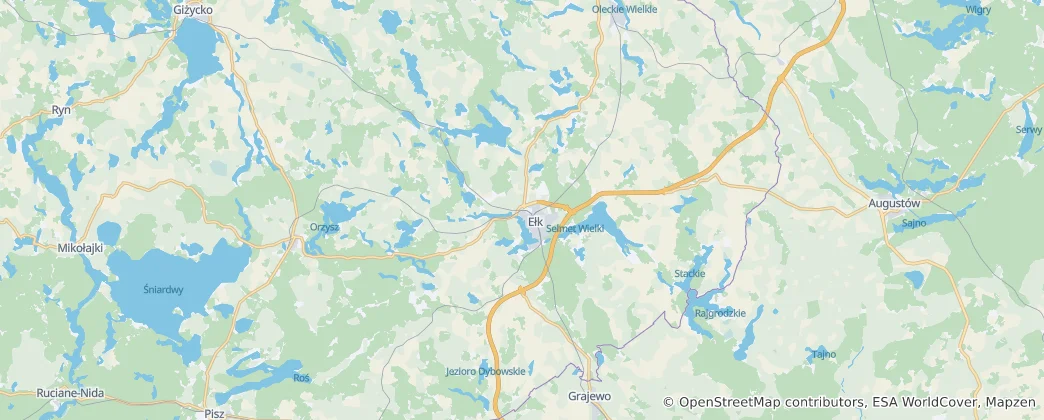 Mapa Okres Ełk