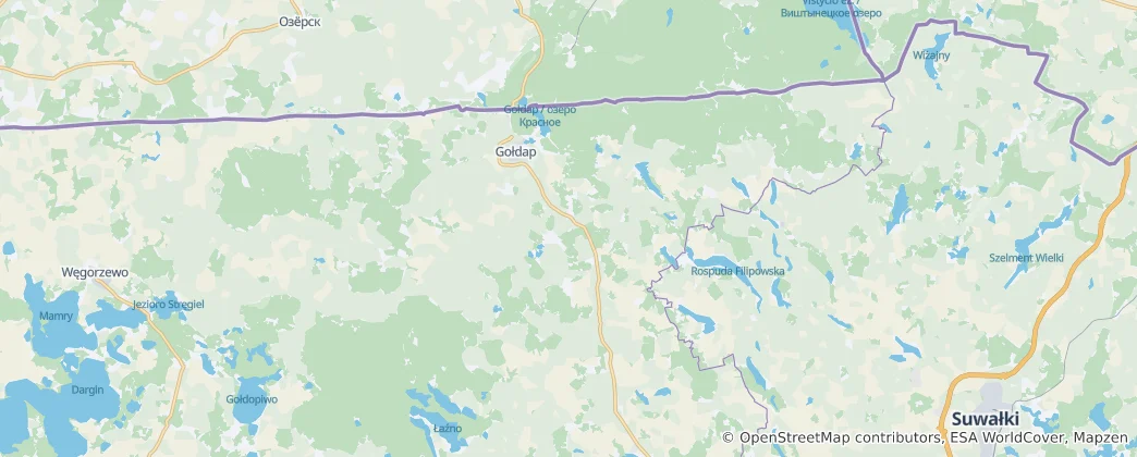 Kaart van Powiat Gołdapski