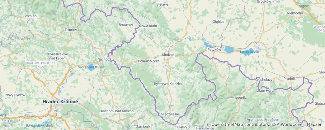 Mapa okres Kladsko
