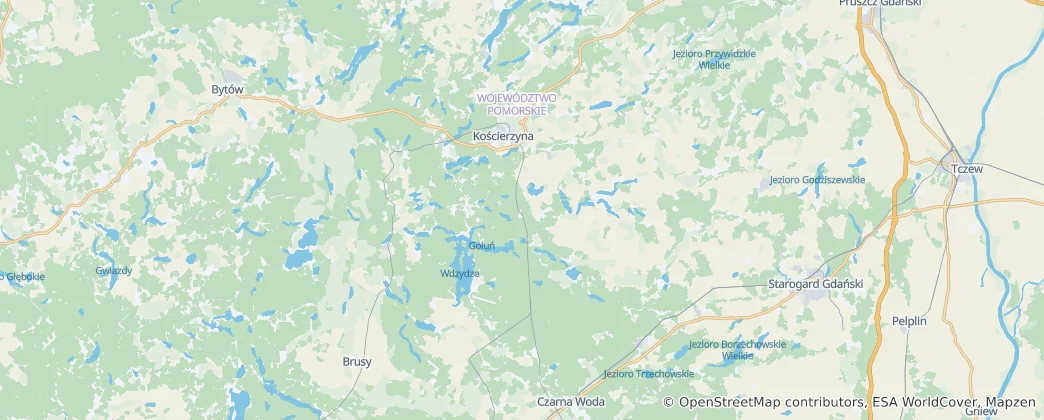 Mapa Okres Kościerzyna