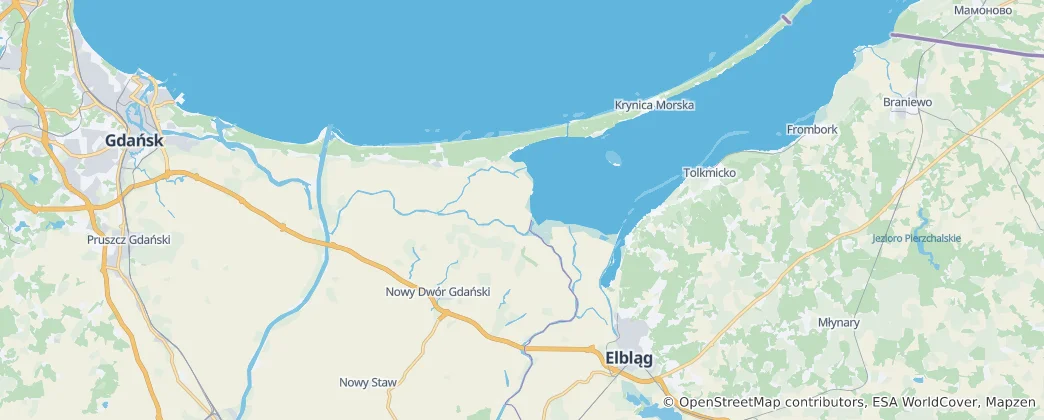 Mapa Okres Nowy Dwór Gdański