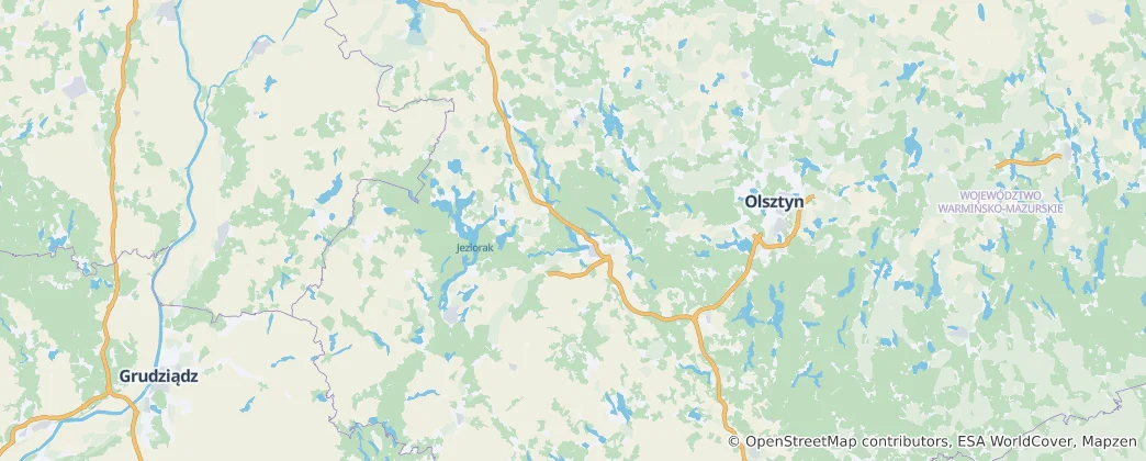 powiat ostródzki 지도