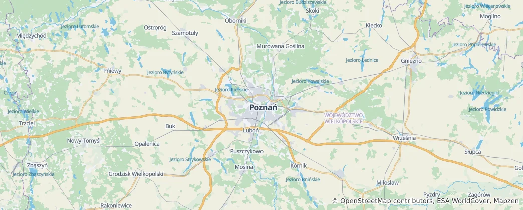 Mappa di distretto di Poznań