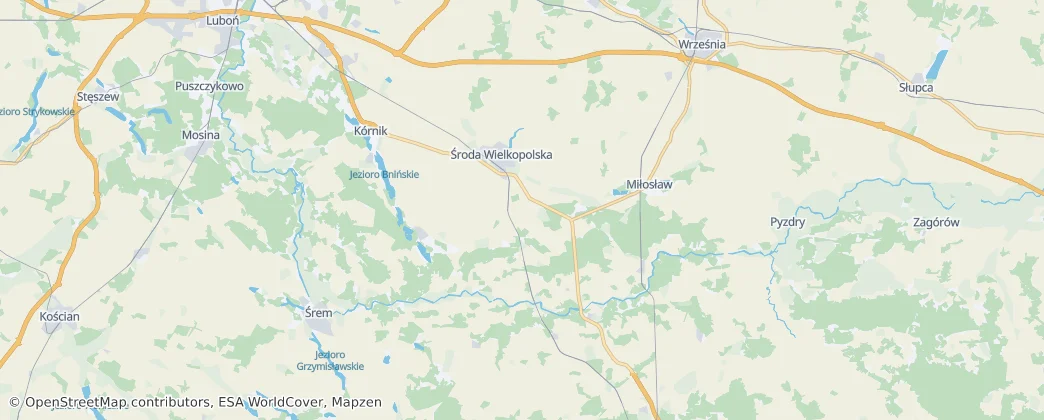 powiat średzki — Mapa