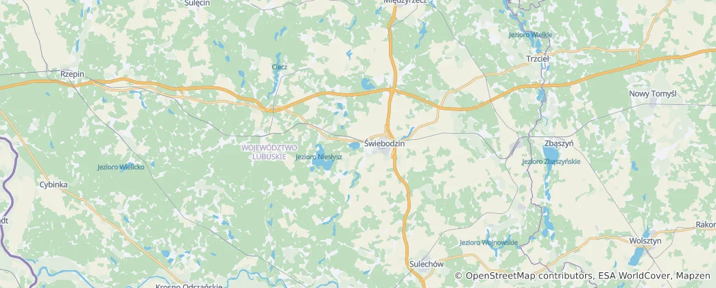 Map of Świebodzin County