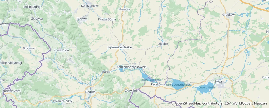 Mappa di distretto di Ząbkowice Śląskie