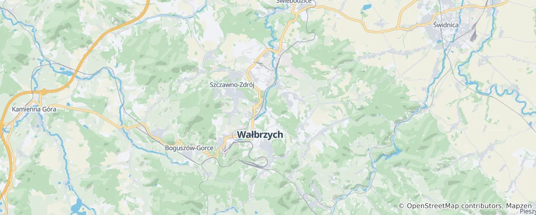 Mapa de condado de Wałbrzych